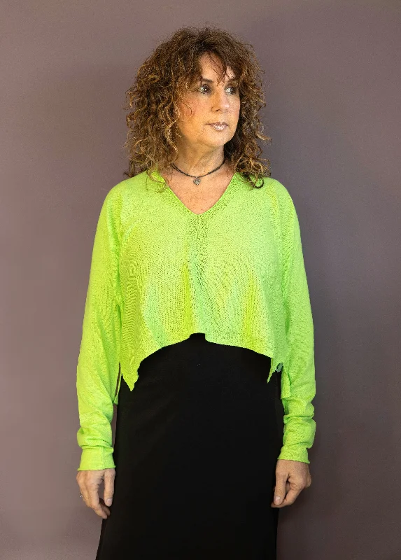 Lime V-neck Pullover