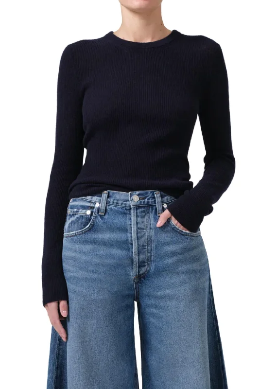 Alessia Crewneck Sweater In Navy