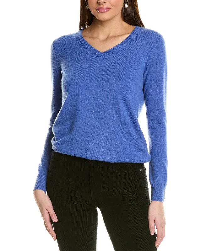 Amicale Cashmere Basic V-Neck Cashmere Sweater