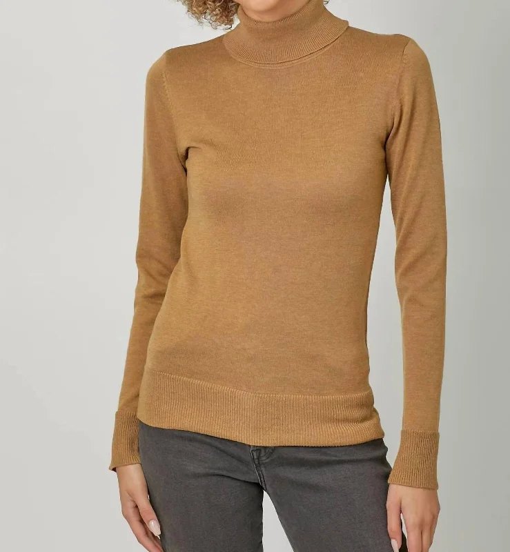 Cashmere Turtle Neck Sweater In Pumpkin