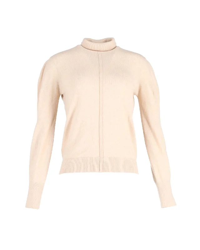 Chloé Angora Turtleneck Sweater in Cream Wool