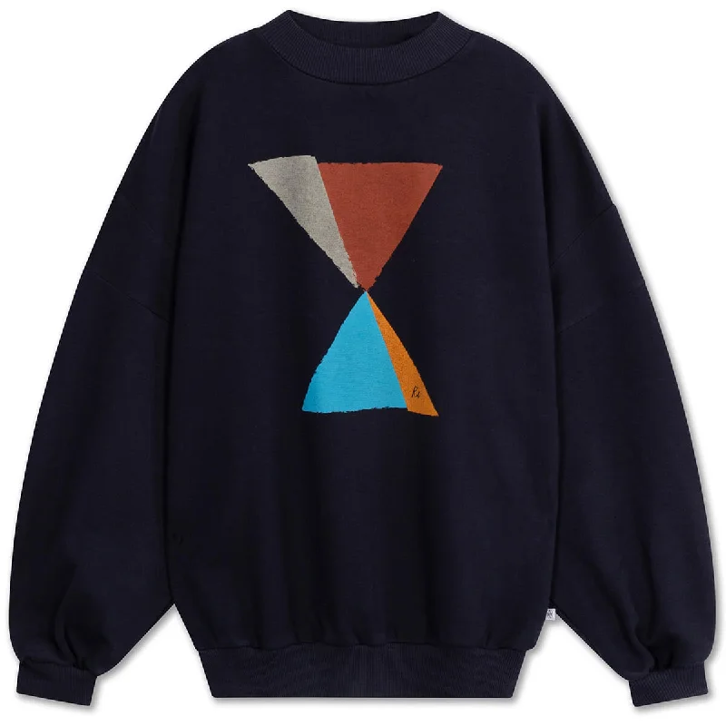 Crew Neck Sweater in Deep Dark Blue by Repose AMS