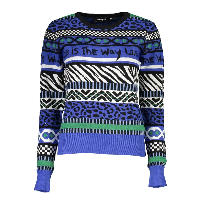 Desigual Elegant Crew Neck Sweater with Contrast Women's Details