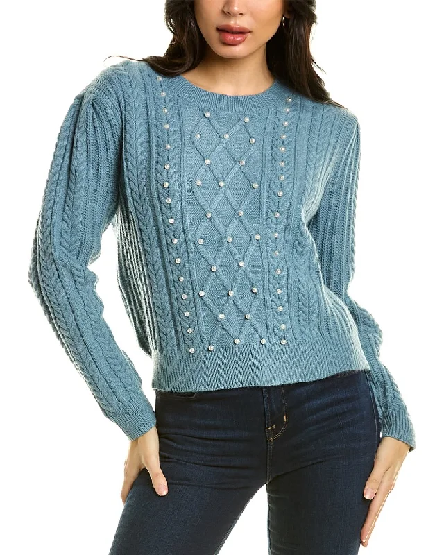 Gracia Bead Embellished Cable-Knit Sweater