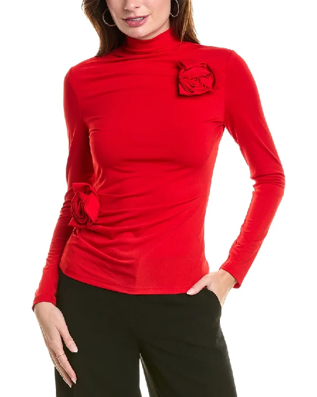 Gracia Turtleneck Applique Top