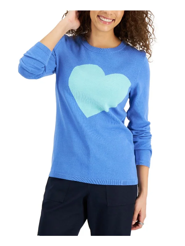 Heart Womens Cotton Graphic Crewneck Sweater