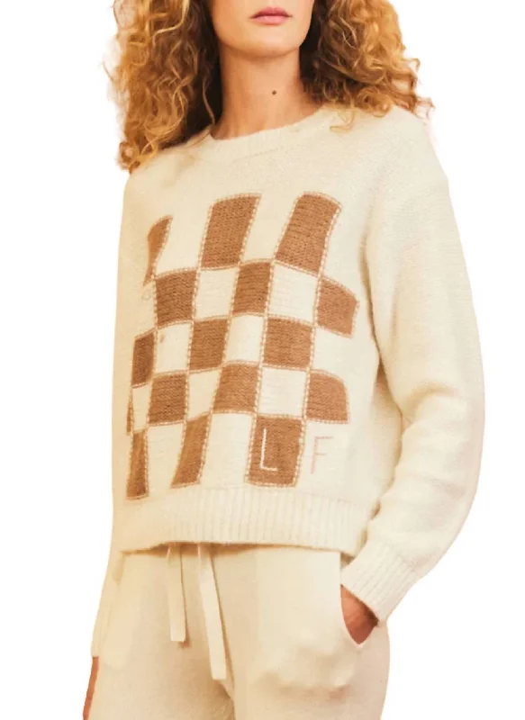 Janell Crewneck Sweater In Ivory