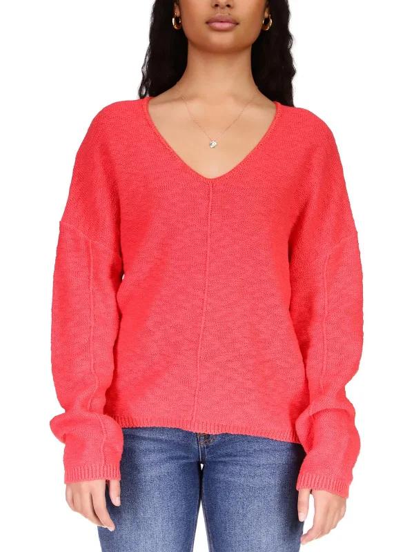 Keep It Chill Womens Knit V-Neck Pullover Sweater