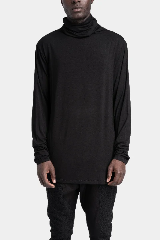 Lightweight bamboo jersey turtleneck sweater