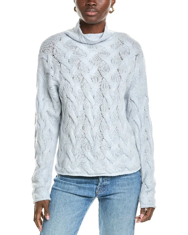 NAADAM Sculptural Cable Turtleneck Wool & Cashmere-Blend Sweater