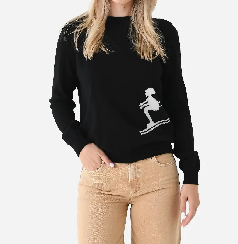 Ski Crew Neck Sweater In Black Cloud Dancer