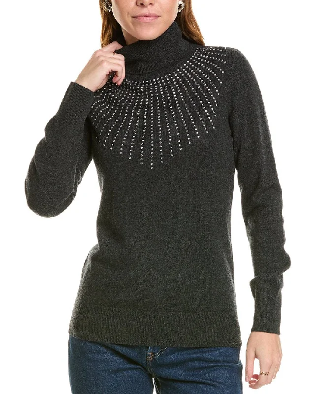 sofiacashmere Heatset Starburst Turtleneck Cashmere Sweater