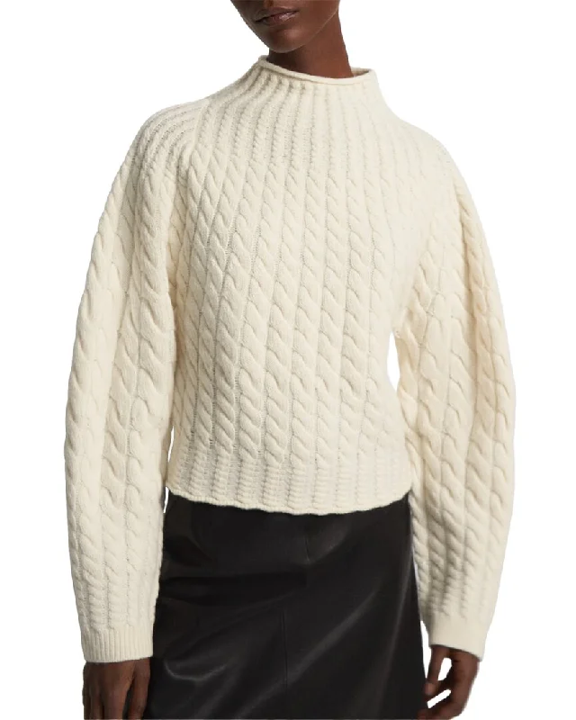 Theory Cashmere-Blend Sculpted Turtleneck Sweater