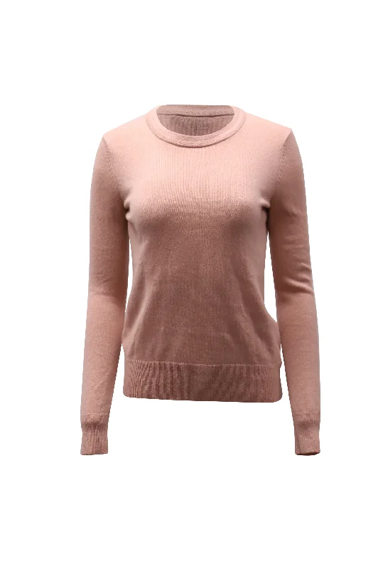 Theory Crewneck Sweater in Pink Cashmere