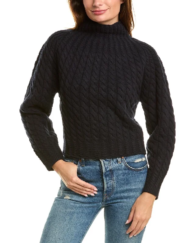 Theory Sculpted Turtleneck Wool & Cashmere-Blend Sweater