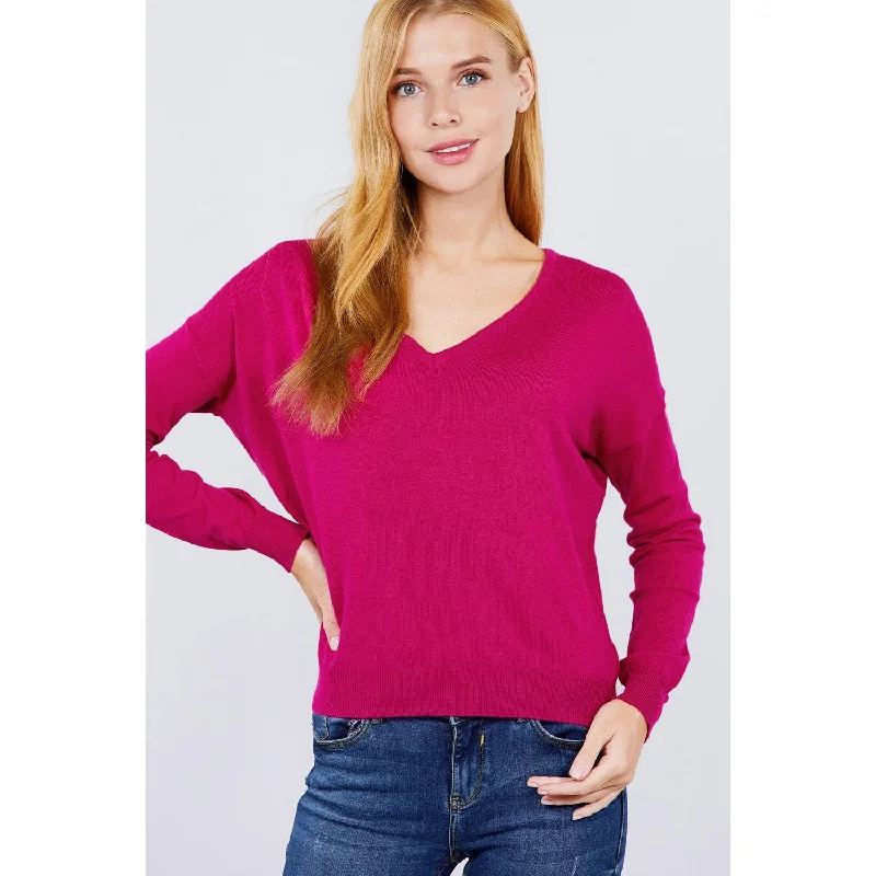 V-neck Back Cross Sweater