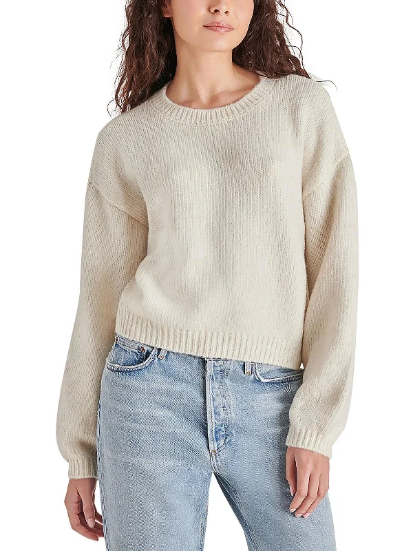 Womens Cable Knit Casual Crewneck Sweater