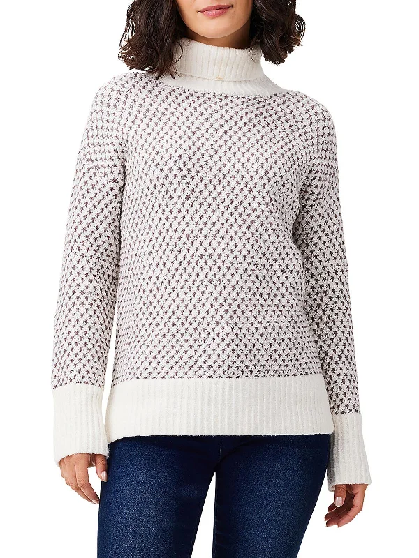 Womens Ribbed Cozy Mock Turtleneck Sweater