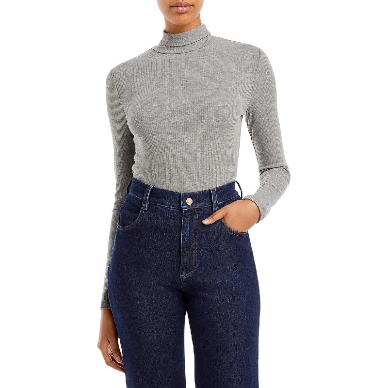 Womens Ribbed Heathered Turtleneck Sweater