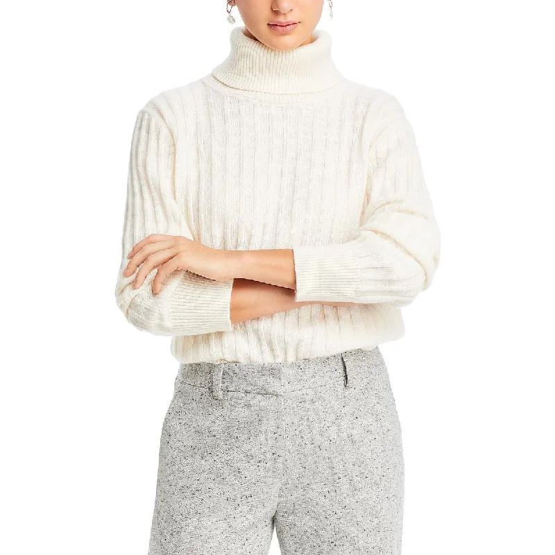 Womens Ribbed Long Sleeve Turtleneck Sweater